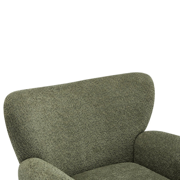English Elm Christopher Knight Home® - Cozy Wingback Armchair with Plush Bouclé Upholstery, Solid Wood Legs, Timeless Elegant Comfort Olive Green,Teak 32 L x 29.5 W x 26.75 H N776P293322G