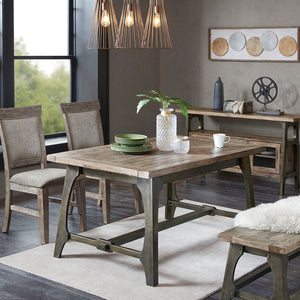 JLA Home INK+IVY - Extension Weathered Grey Extension Dining Table with Self-Storing 18" Butterfly Leaf, Seats Six II121-0315