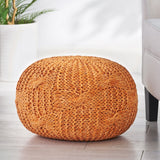 Christopher Knight Home® Round Cable Knit Pouf for Nursery or Living Room Seating & Footrest in Stylish Colors