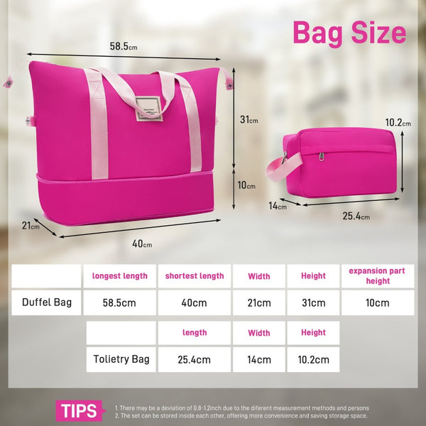 English Elm 6 Piece Hardshell Abs Travel Set with Spinner Wheels Combination Lock and Toiletry Bag Pink N732P391314H