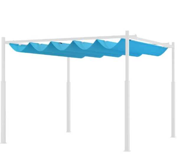 English Elm Easy Outdoor Pergola with Retractable Upf30 Canopy Powder Coated Metal Patio Frame T3971P426905
