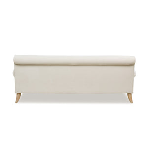 English Elm Jennifer Taylor Home - Alana 88" Lawson Two-Cushion Tightback Sofa in French Performance Velvet with Removable Zippered Covers Beige B2719P238317