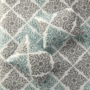 English Elm 6 Piece Printed Quilt Set With Decorative Pillows - Aqua King/Cal King, Elegant And Reversible Design B03597395