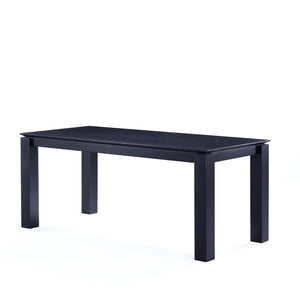 English Elm Rockaway 71" Dining Table with Beveled Top, Solid Ash Wood Frame, Seats 8, Modern Grain Finish Black B365S00092