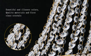 English Elm 24-Inch Gold Crystal Chandelier 12-Light French Empire Ceiling Light with 3000K LEDs, Pre-Assembled Elegance W2869P411736