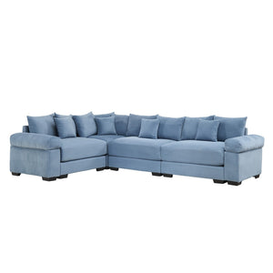 English Elm Oversized Modular Sectional Couch For Ultimate Comfort, Ergonomic Design, 13 Pillows, Easy Assembly, Blue W714S01358-GIGA