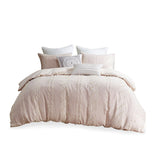 INK+IVY Kara  3 Piece Cotton Jacquard Duvet Cover Set II12-1151 Blush