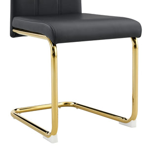 English Elm A Set of 2 Crocodile Embossed Pvc Barstools with Crystal Clasp Detail for Home Bars Black,Gold W3875P381633