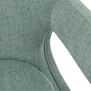 English Elm Graciel Adjustable Swivel Accent Chair in Spa Blue Linen — Polished Steel Frame, Plush Foam Comfort, No Assembly (34x35x40) B2736P354381