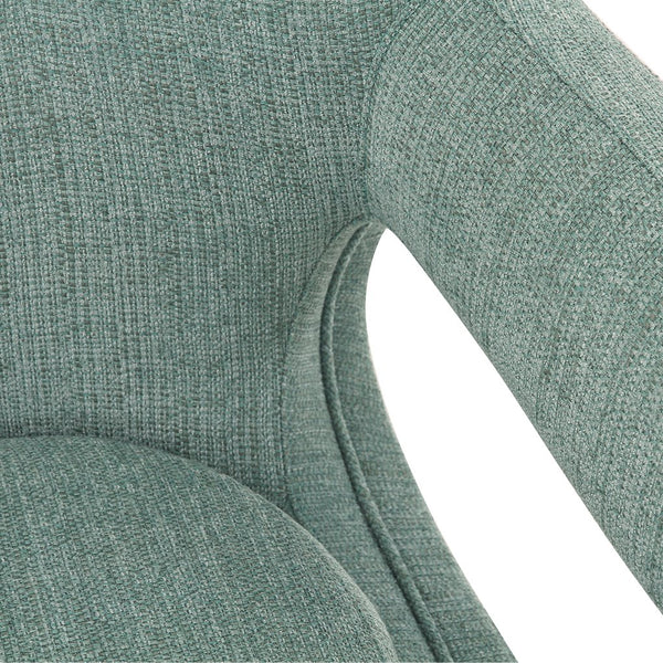 English Elm Graciel Adjustable Swivel Accent Chair in Spa Blue Linen — Polished Steel Frame, Plush Foam Comfort, No Assembly (34x35x40) B2736P354381