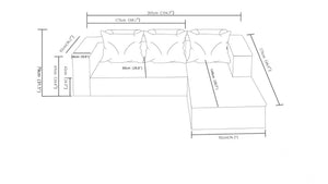 English Elm 104" Plush Corduroy L-shaped Sectional Sofa Deep Seating Modular Couch for Living Room W3975S00034