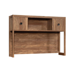 English Elm Hutch, Stylish Brown-Finish Office Storage Solution With Multiple Compartments For Organized Workspaces B356P367795