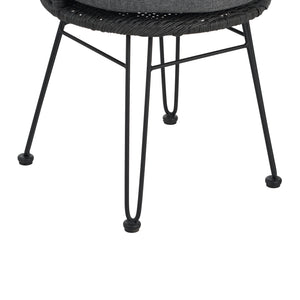 English Elm Christopher Knight Home® - TAVON Woven Rattan Dining Chairs (2-Pack) with Gray Cushions, Sturdy Iron Frame, 300 lb Capacity N762P240772E