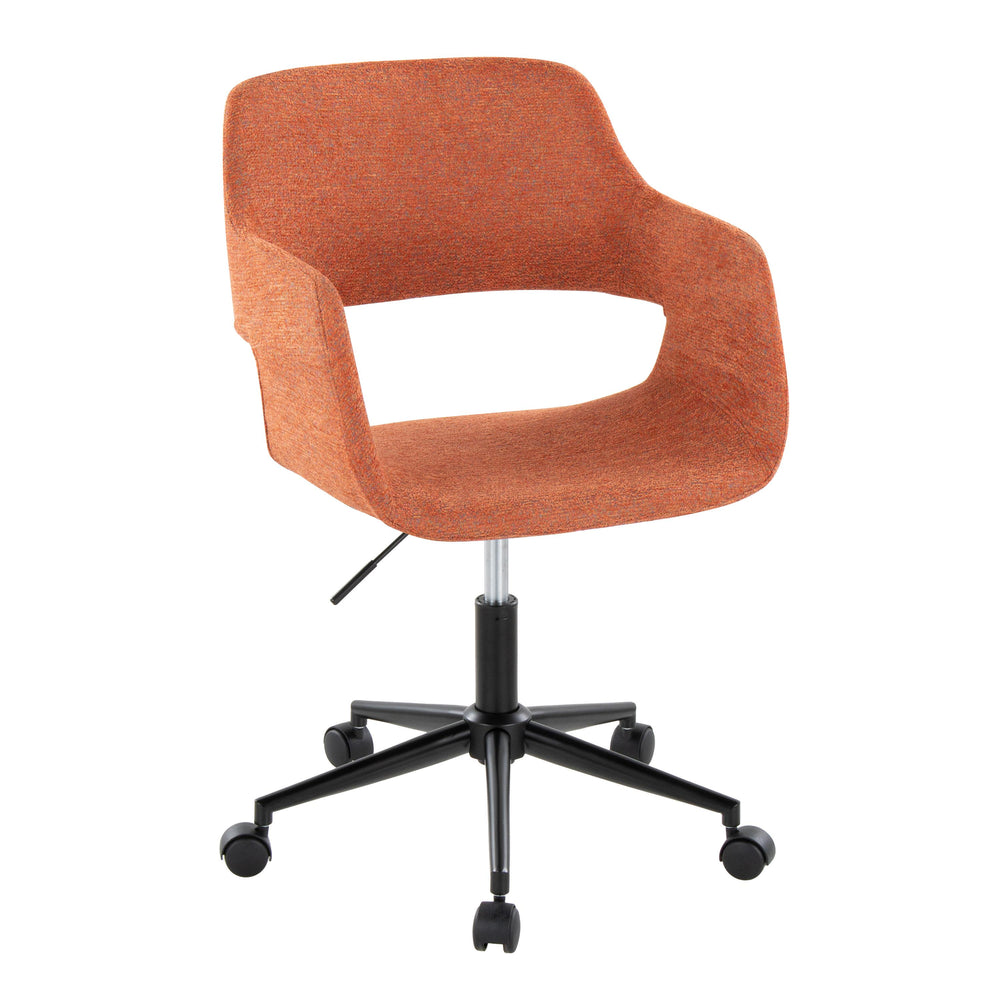 English Elm Margarite Ergonomic Task Chair with Open Back, Adjustable Swivel Height, Cushioned Fabric Seat Orange B202P223907