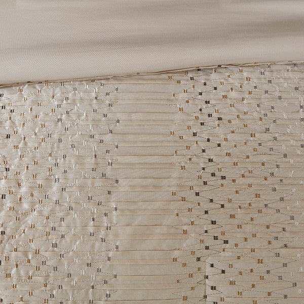 JLA Home Madison Park - 8 Embroidered Comforter Set with Faux-Silk Sheen, Geometric Stitching, Euro Shams & Bed Skirt for Luxe Style MP10-4690