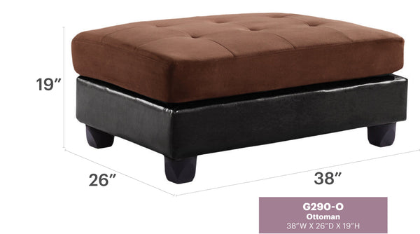 English Elm Stylish Contemporary Ottoman with Microfiber Upholstery, Durable 19"H x 38"W x 26"D Footrest & Seat Chocolate 27 L x 38 W x 16 H B078108149