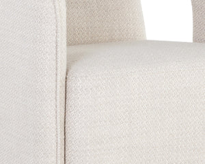 Sunpan KENDRICK Wheeled Dining Armchair – Modern Ergonomic Design with Durable Fabric for Stylish Comfort 109138V