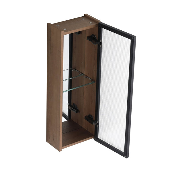 English Elm 10'' Floating Bathroom Mirror Cabinet Plywood Body Acrylic Door Adjustable Shelf W999P470297