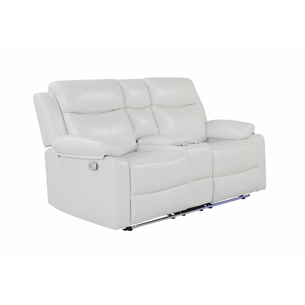 English Elm Blanche Reclining Loveseat with Led Ambient Lighting Speakers and Center Console B201P391843
