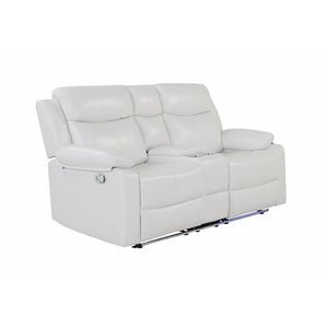 English Elm Blanche Reclining Loveseat with Led Ambient Lighting Speakers and Center Console B201P391843