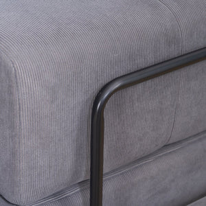 English Elm Folding Sofa Bed with Corduroy Cover, 78.5" Convertible Futon Couch, No-Assembly Foam Spring Mattress, Compact Sleeper for Living Room Grey W2915P276678