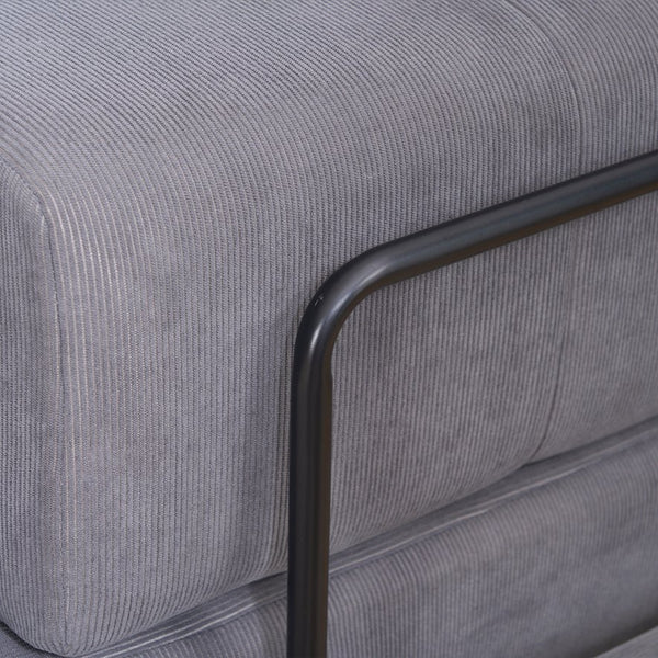 English Elm Folding Sofa Bed with Corduroy Cover, 78.5" Convertible Futon Couch, No-Assembly Foam Spring Mattress, Compact Sleeper for Living Room Grey W2915P276678