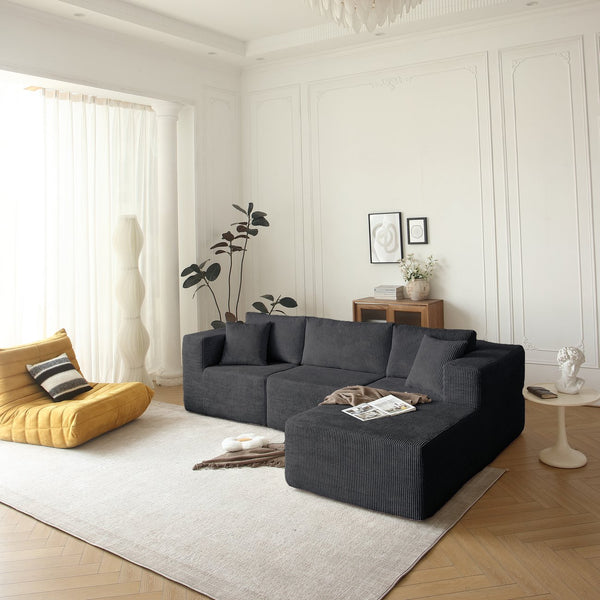 English Elm H613 Modular Sectional Sofa - Mid-Century Modern L-Shaped 3-Seat Couch For Cozy Living Rooms W3191S00005