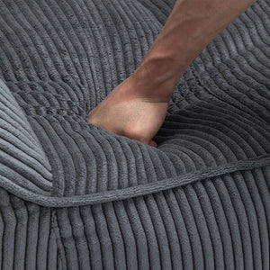 English Elm Giant Corduroy Bean Bag with Armrests Shredded Foam Lounge Chair for Living Room Dark Gray W2200P442623