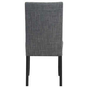 English Elm Van Slyke Grey six-piece dining set with nailhead-trim chairs, bench & black frame for modern style B062P358491