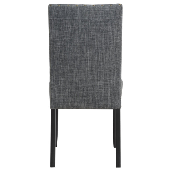 English Elm Van Slyke Grey six-piece dining set with nailhead-trim chairs, bench & black frame for modern style B062P358491