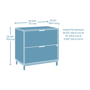 English Elm Lateral File In Acacia Wood Finish - Stylish, Secure & Durable Solution For Home Or Office Spaces B356P354493