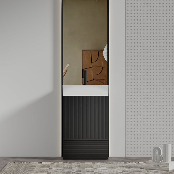English Elm Gada 20" Modern Matte Black Bathroom Vanity With Ceramic Sink & Efficient Storage For Small Spaces W1865S00089