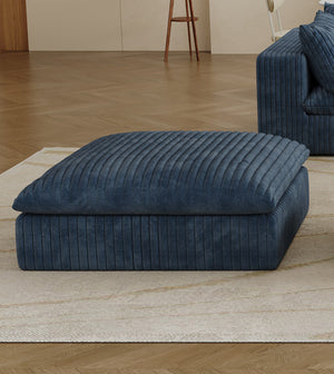 English Elm Cloud modular sofa with corduroy comfort, feather-filled deep seat, no assembly, versatile lounging options Blue W2824P324531