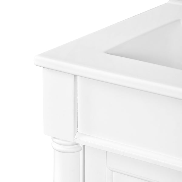 English Elm 24'' Modern Bathroom Vanity with Ceramic Basin, Solid Wood Frame, Soft-Close Doors, Ample Storage White N710P190503K