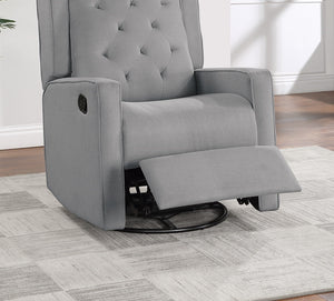 English Elm Contemporary swivel glider recliner chair with manual motion, tufted wingback cushion, cozy living seat DARK GREY 31 L x 29 W x 26 H B011P184988