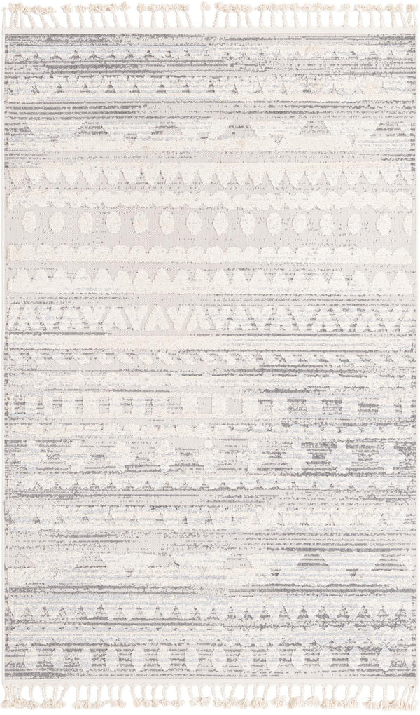 Unique Loom Arlo Avery Machine Made Tribal Rug Sandy Beige, Blue/Gray 5' 3" x 8' 0"