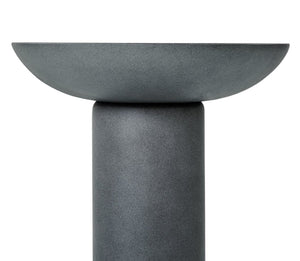English Elm Polyresin Column Pedestal Birdbath Faux Stone Finish Weather Resistant Outdoor Garden N772P450057G