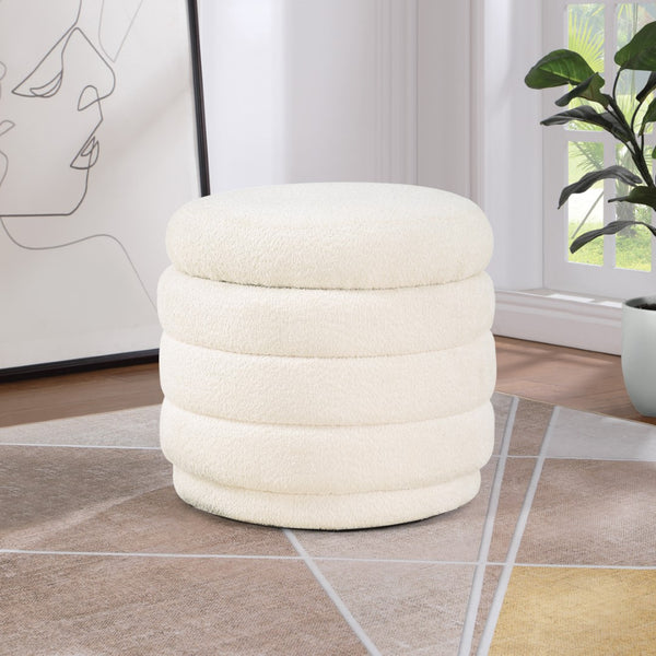 OSP Home Furnishings Cecil Storage Ottoman Snow