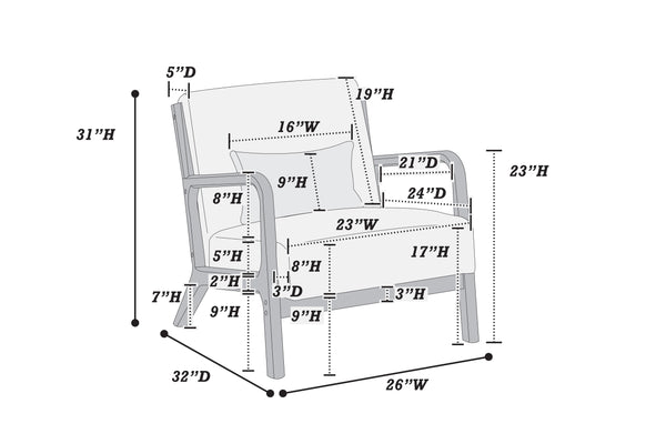 English Elm Sage Corduroy Accent Chair with Pillow — Modern Low-Profile Lounge Seat, Slanted Wood Legs, Cozy Comfort B011P369878