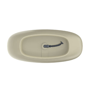 English Elm 66.9 Inch Stone Resin Freestanding Soaking Tub Matte Khaki Spa Bathtub W1613P381035