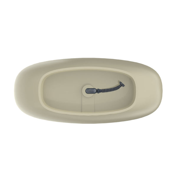 English Elm 66.9 Inch Stone Resin Freestanding Soaking Tub Matte Khaki Spa Bathtub W1613P381035
