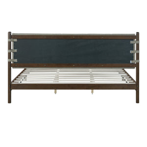 English Elm Christopher Knight Home® - Modern King Bed Frame Set with Two Nightstands, Sleek Wood Platform Bed with Headboard & Storage Drawers Light Gray,Walnut N770S498D97D98D