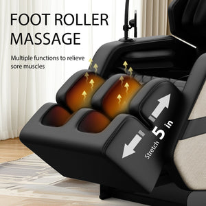 English Elm Massage Chair Recliner - Zero Gravity Full Body Air Pressure For Ultimate Relaxation & Recovery W1875P300110