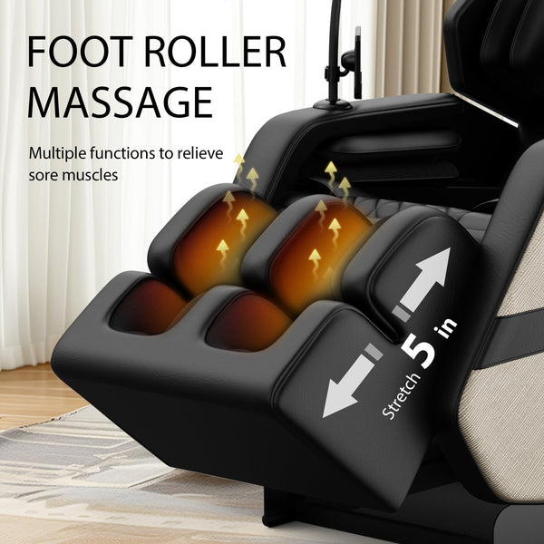 English Elm Massage Chair Recliner - Zero Gravity Full Body Air Pressure For Ultimate Relaxation & Recovery W1875P300110