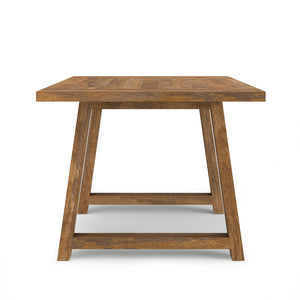 English Elm Whitley Solid Mango 72" Farmhouse Dining Table in Burnt Wax — Trestle Base, Durable Low‑VOC Finish B136P203496
