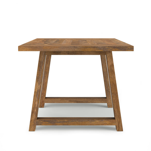 English Elm Whitley Solid Mango 72" Farmhouse Dining Table in Burnt Wax — Trestle Base, Durable Low‑VOC Finish B136P203496