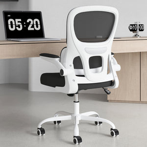 English Elm Soohow Mesh Ergonomic Office Chair with Lumbar Support, Flip Armrests, Breathable Comfort & Tilt Adjustability Black,White T3623P380860