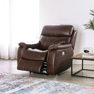 English Elm Transitional Multi-Function Glider Recliner with Channel Back, Cup Holders, Hidden Storage, Upholstered Comfort Brown 42 L x 34 W x 30 H B2741P387649