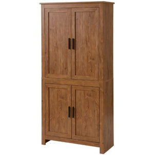 English Elm Spacious Antique White Pantry Cabinet Five Tier Shelving Traditional Kitchen Storage T3971P428732