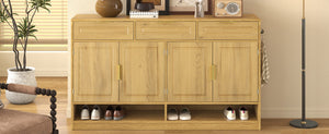 English Elm U-Style Farmhouse Sideboard With 3 Drawers & 4 Doors – Stylish Storage Buffet For Every Room! N711P345213O-GIGA